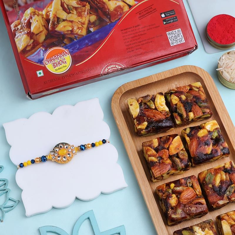 Bejewelled Rakhi With Nutberry Delight
